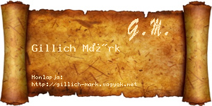 Gillich Márk névjegykártya